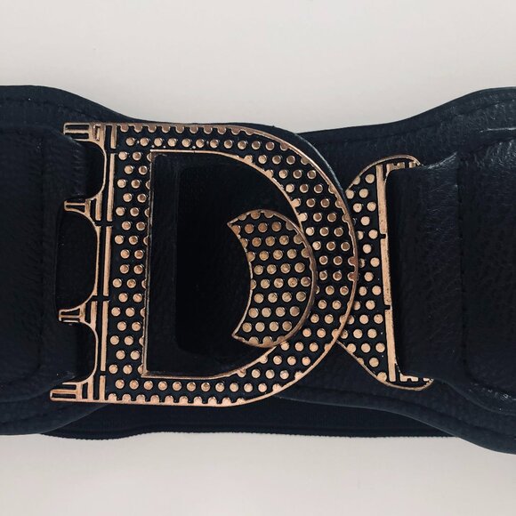 Artizan RobinBarré, Black faux leather stretch belt – one size. - Picture 1 of 9